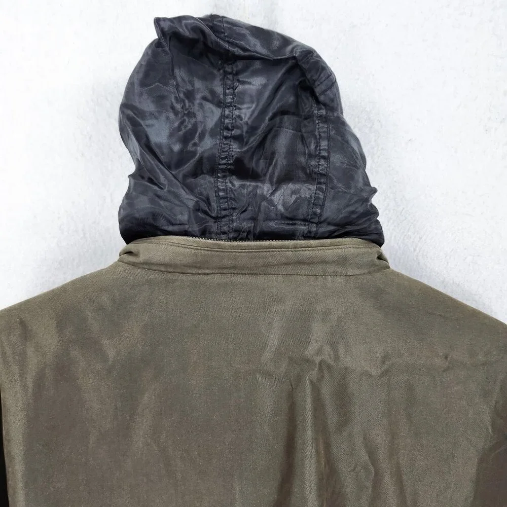Michael Kors Jacket Mens 2XL Green Packable Hood Full Zip Classic Casual Outdoor